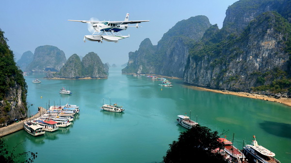 Seaplane to Halong bay, Vietnam