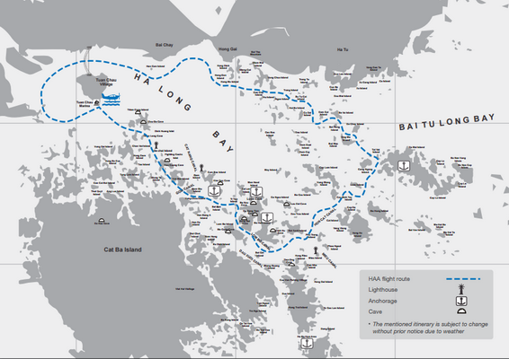 Seaplane route to Halong bay, Vietnam