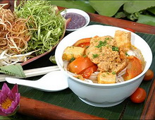 Bun rieu cua, Crap soup in Hanoi